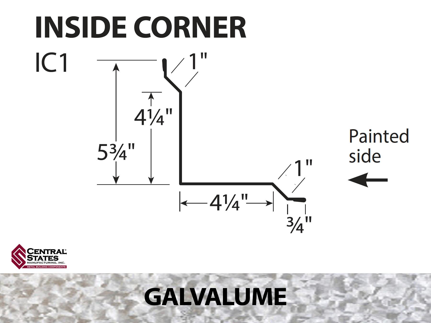 Galvalume Inside Corner - 29 ga. - 10'2"