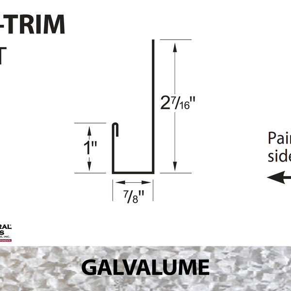 Soffit J-Channel 10' - 29 ga.