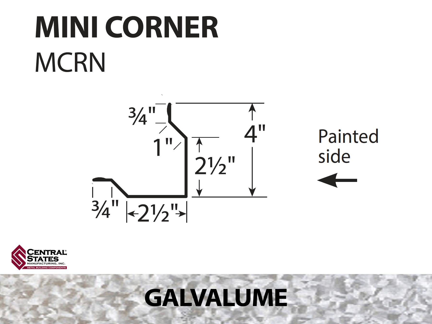 Galvalume of Mini Corner 10'2" - 29 ga.