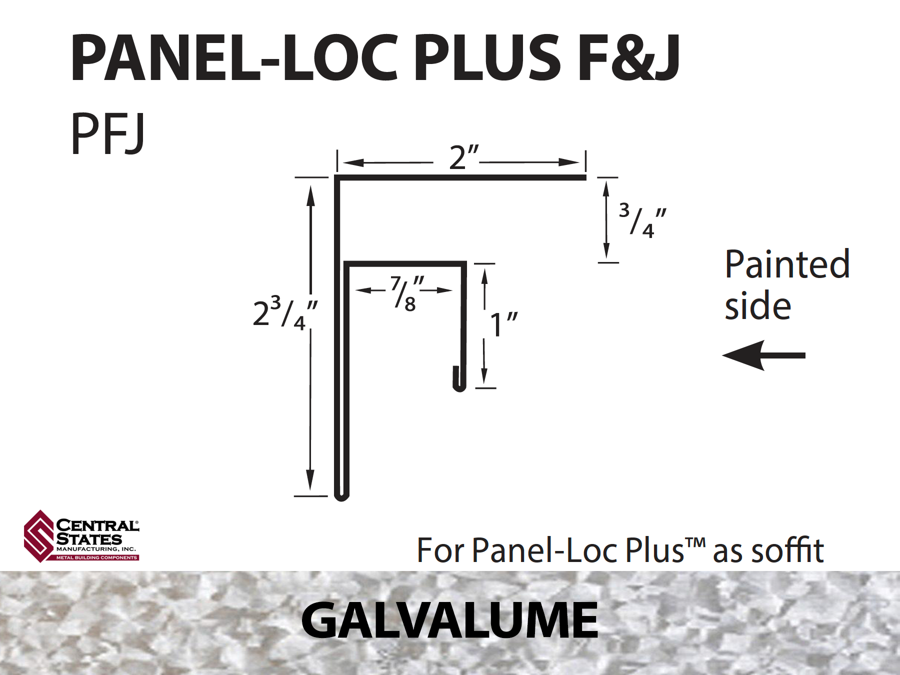 Galvalume Panel-Loc Plus™ F&J Channel 10'2" - C&T Trim - 29 ga.