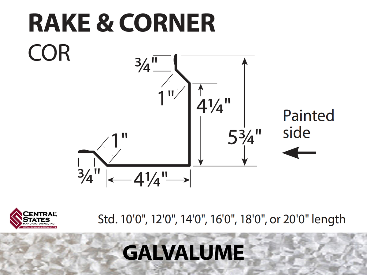 Rake & Corner 29 Gauge – Sizes 10' to 20' | PBS Direct