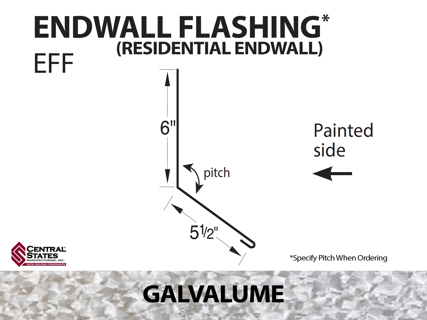Galvalume Endwall Flashing - Residential Endwall 10'2" - 29 ga.