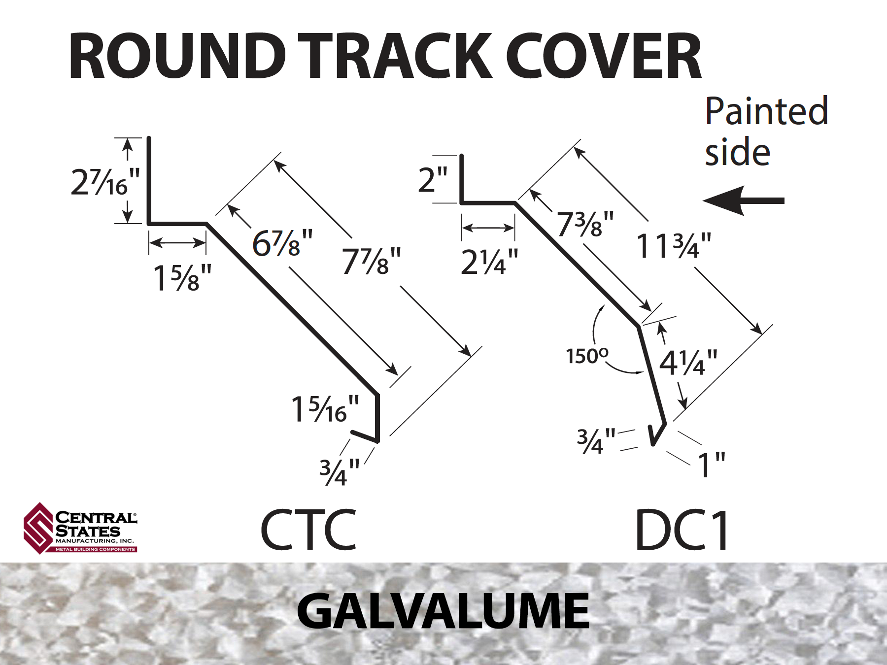 Galvalume Round Track Cover 10'2" - 29 ga.