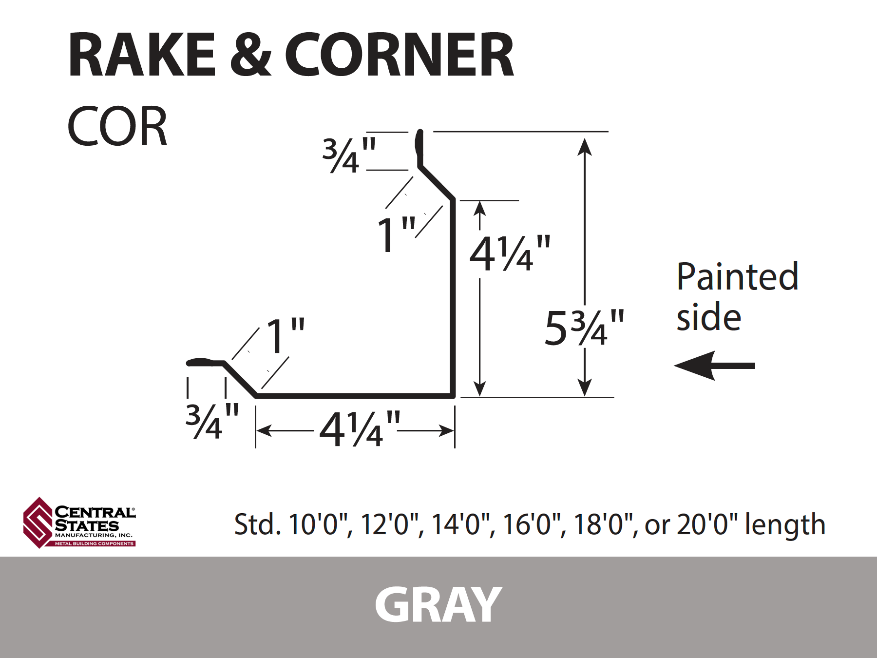 Rake & Corner - 29 ga. (Various Lengths)