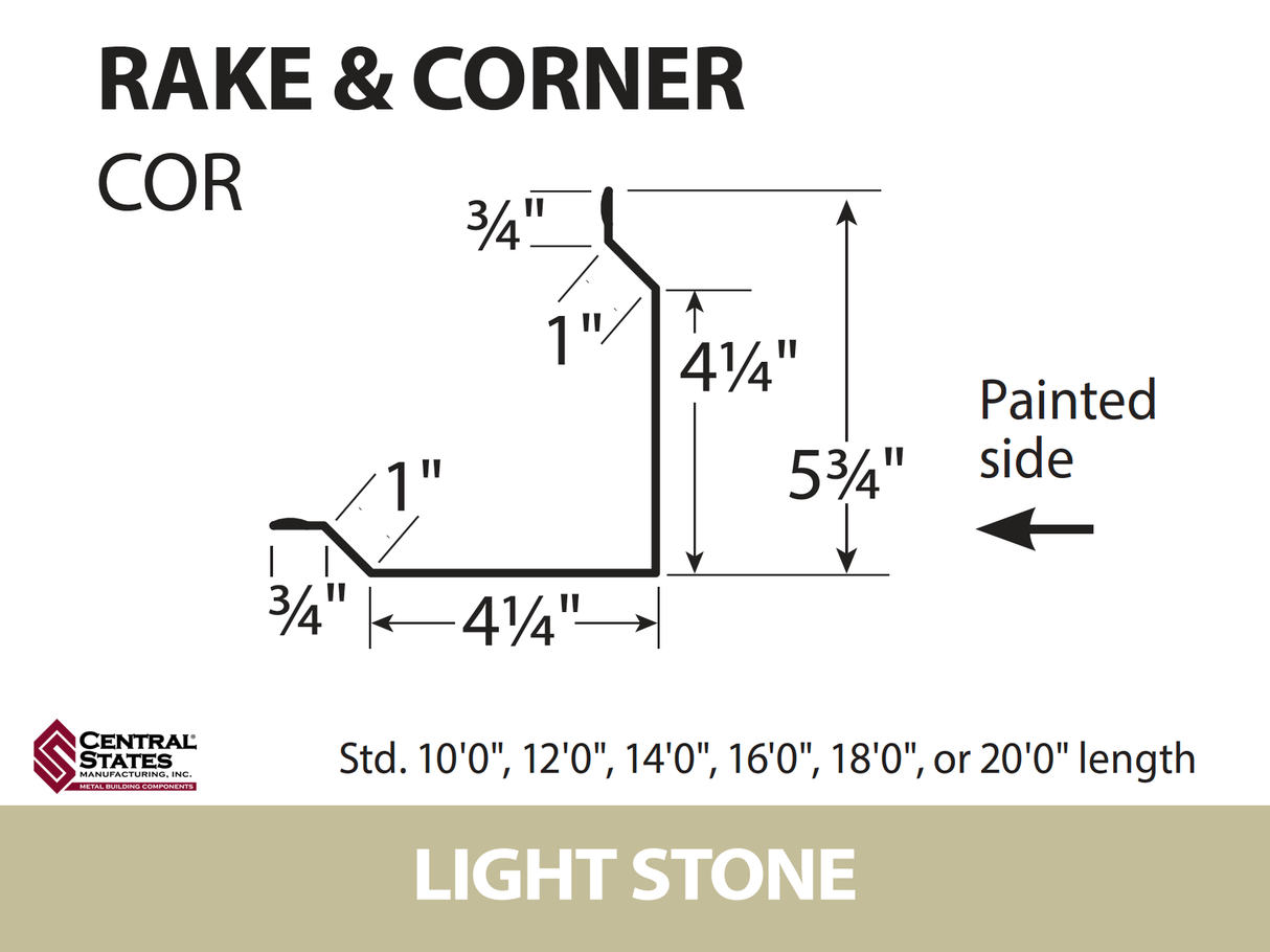 Rake & Corner - 29 ga. (Various Lengths)