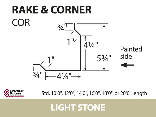 Rake & Corner 29 Gauge – Sizes 10' to 20' | PBS Direct