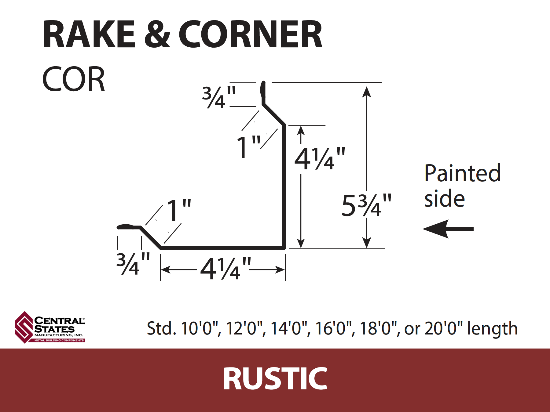 Rake & Corner - 29 ga. (Various Lengths)