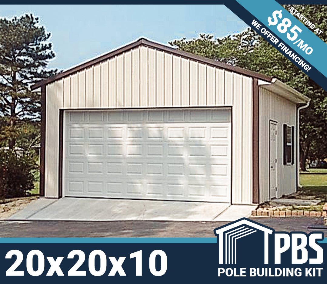 Pole Building Kit 20x20x10 (Lumber & Metal)