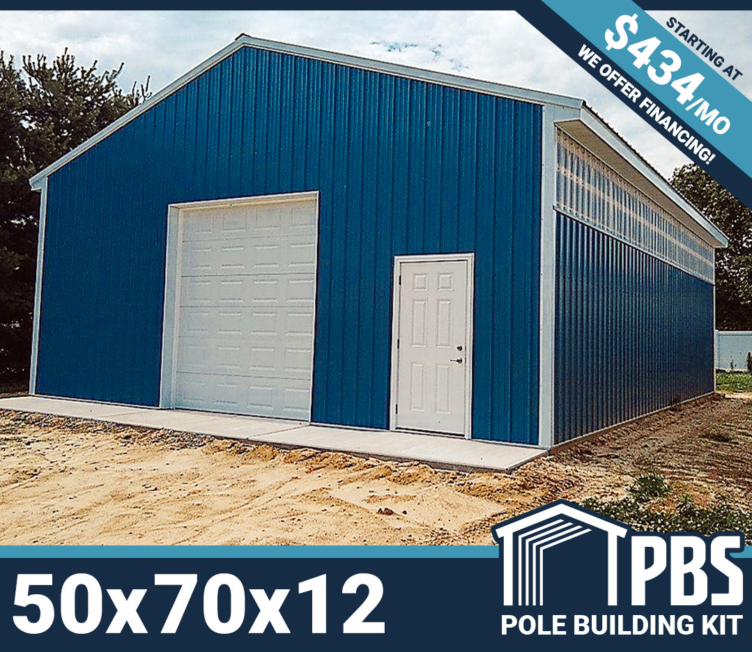 Pole Building Kit - 50x70x12 (Lumber & Metal)