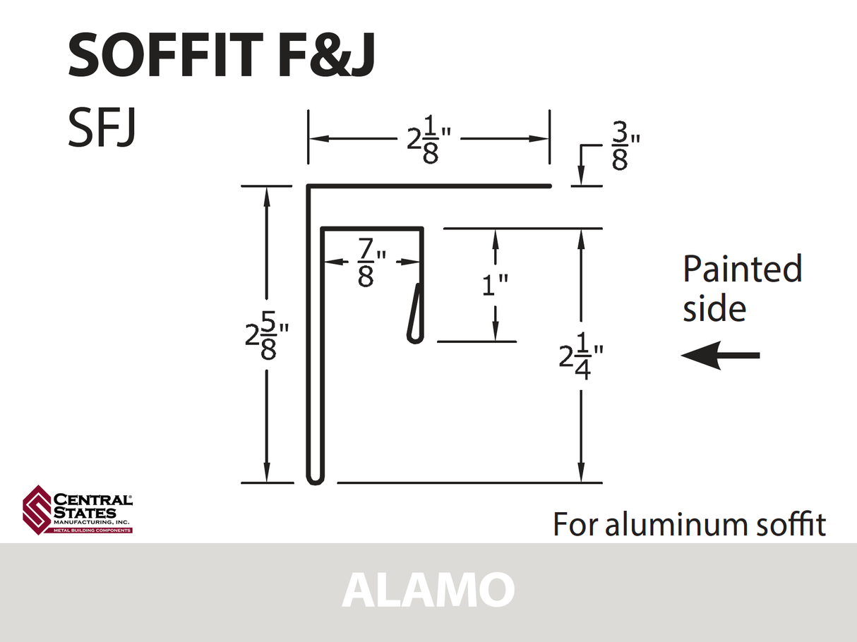 Soffit F&J Channel 10'2" - 29 ga.
