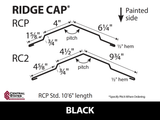 (Various Widths) 10'6" Ridge Cap - 29 ga.