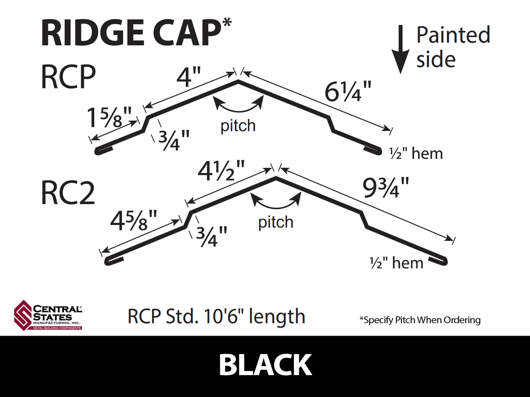Ridge Cap (Various Widths)