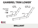 Gambrel Trim Lower - Transition Flashing 10'2" - 29 ga.