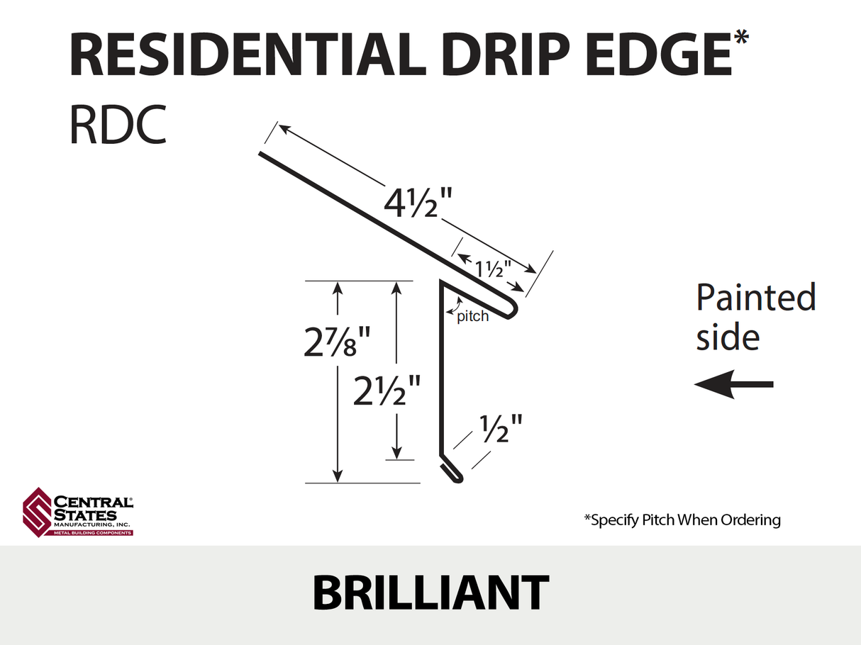 Residential Drip Edge 10'2" - 29 ga.