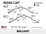 (Various Widths) 10'6" Ridge Cap - 29 ga.