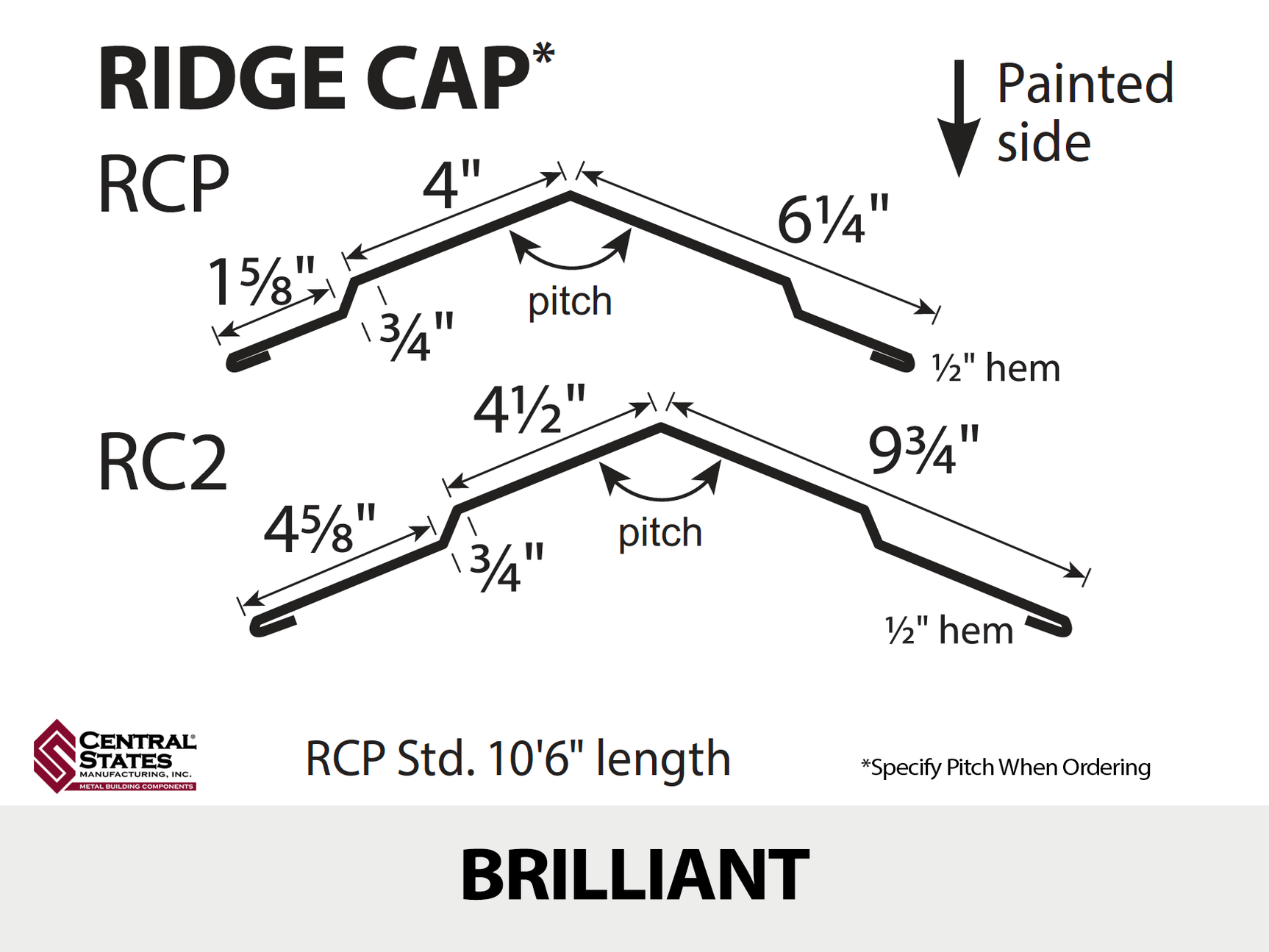 Ridge Cap (Various Widths)