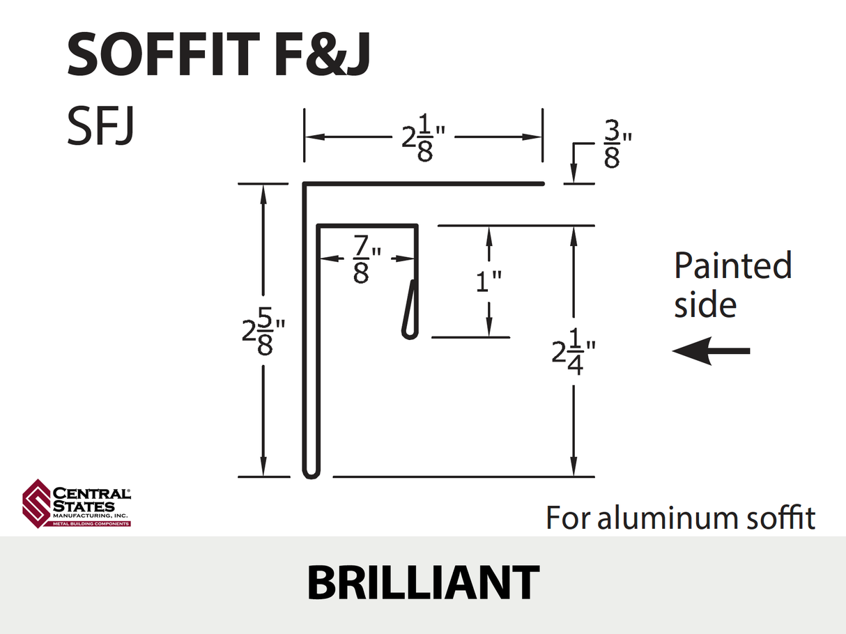 Soffit F&J Channel 10'2" - 29 ga.