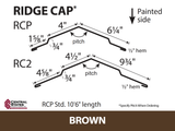 (Various Widths) 10'6" Ridge Cap - 29 ga.