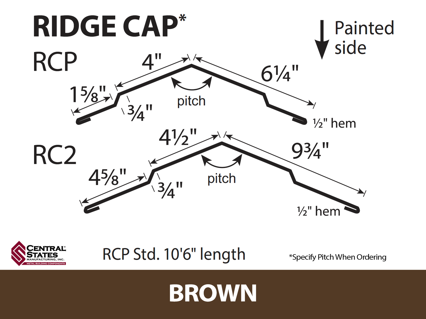 Ridge Cap (Various Widths)