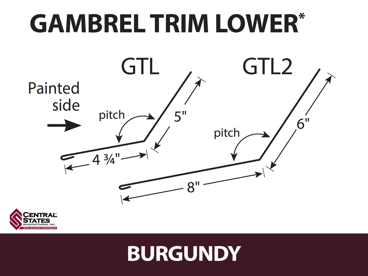 Gambrel Trim Lower - Transition Flashing 10'2" - 29 ga.