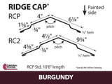 (Various Widths) 10'6" Ridge Cap - 29 ga.