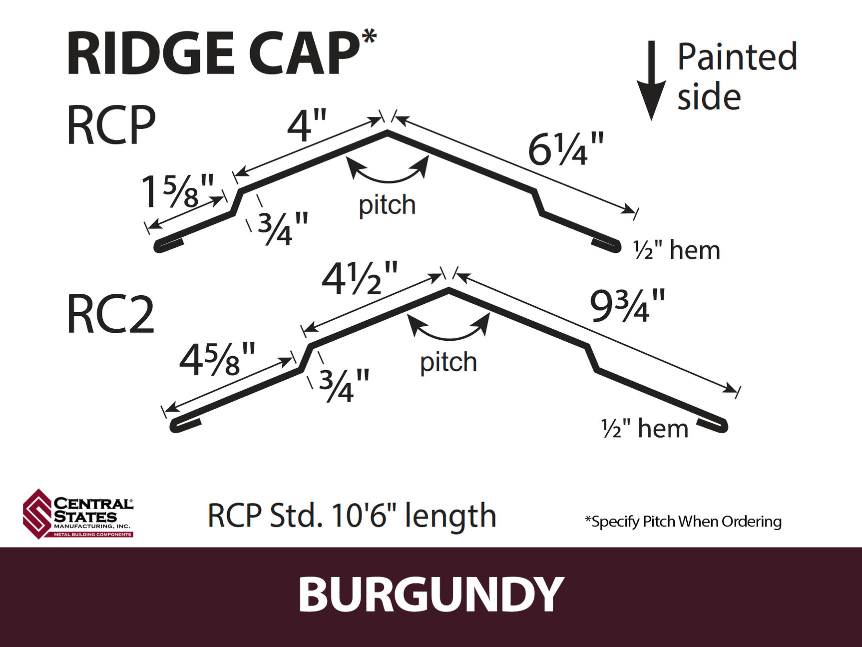 Ridge Cap (Various Widths)