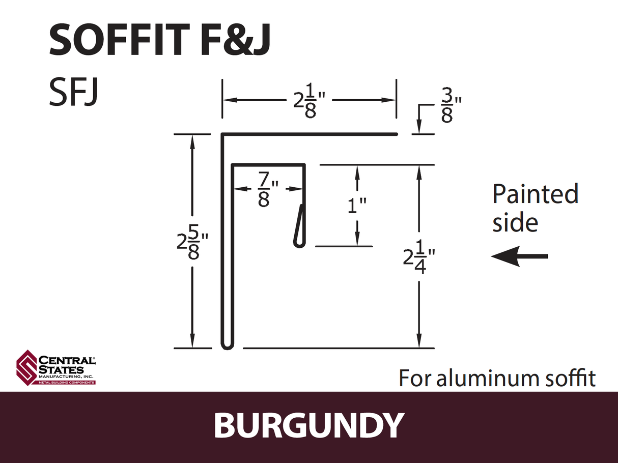 Soffit F&J Channel 10'2" - 29 ga.