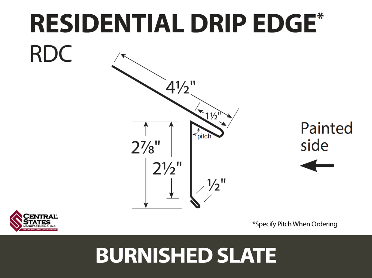 Residential Drip Edge 10'2" - 29 ga.