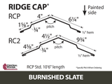 (Various Widths) 10'6" Ridge Cap - 29 ga.