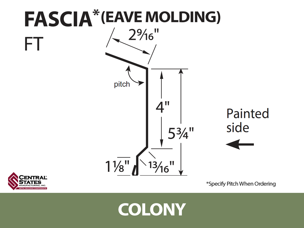 Eave Molding 10'2" - Fascia - 29 ga.