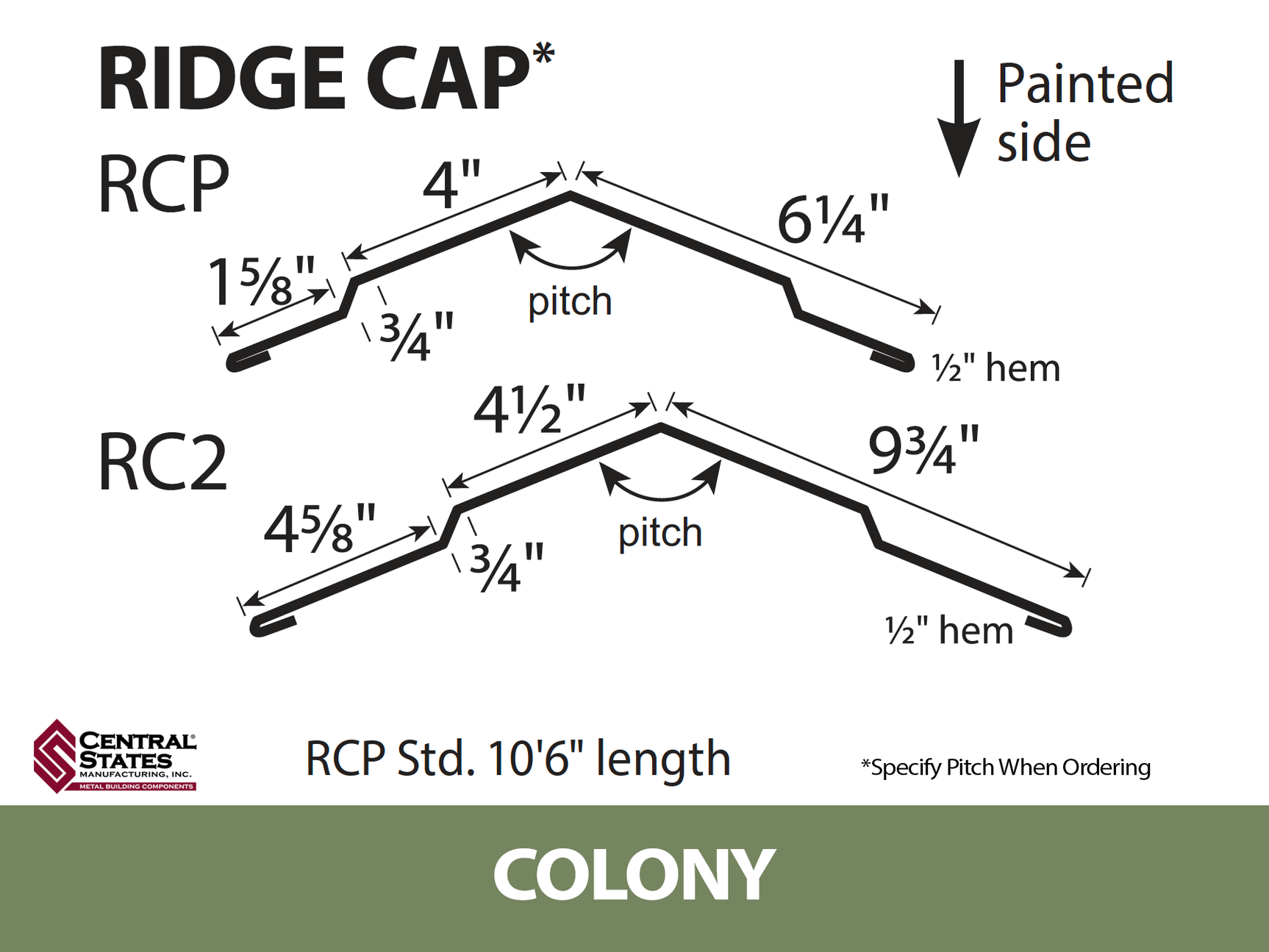 Ridge Cap (Various Widths)