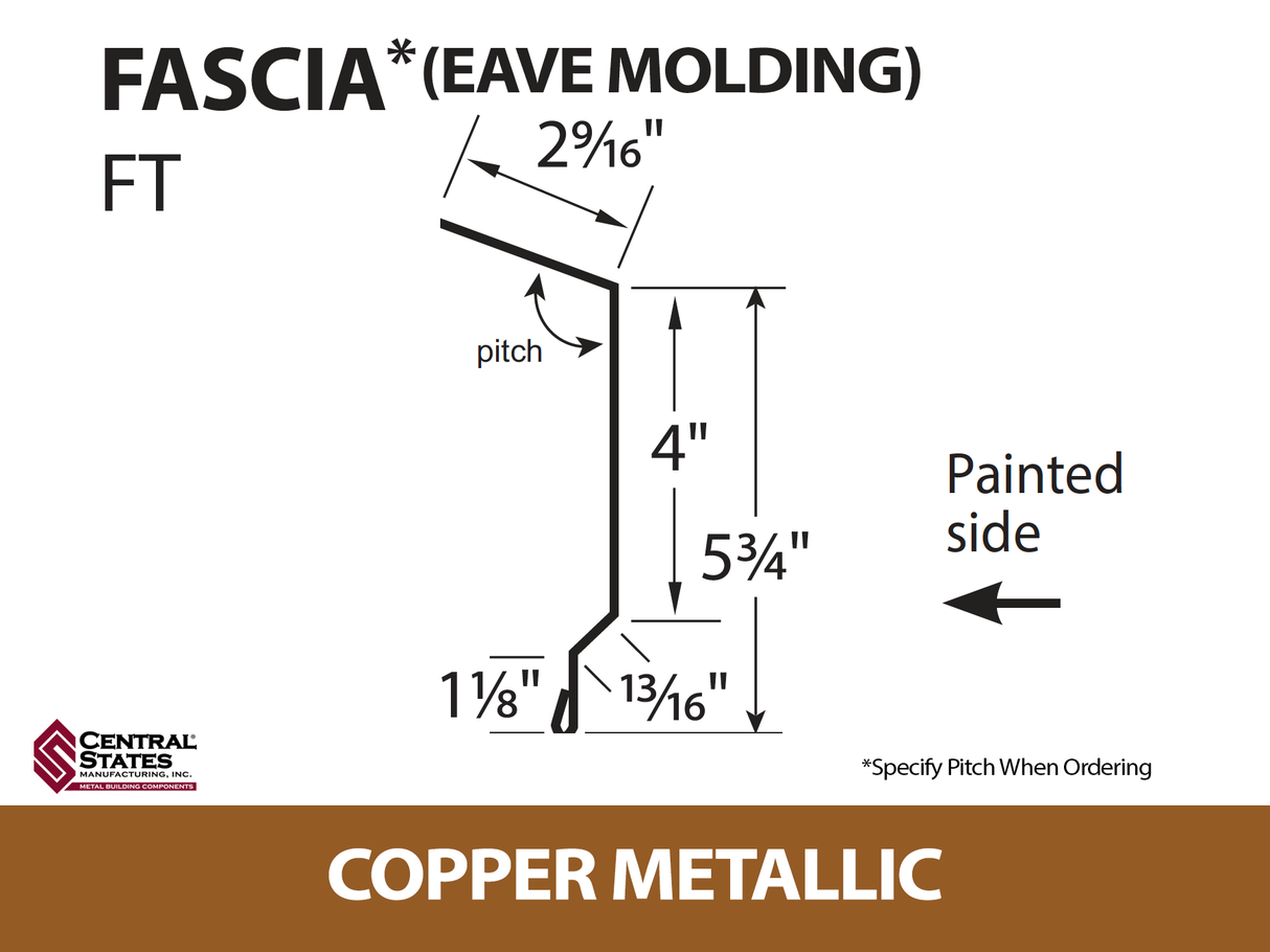 Eave Molding 10'2" - Fascia - 29 ga.