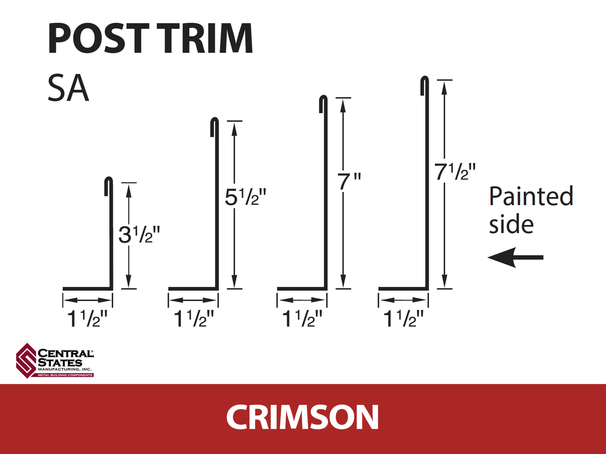 Post Trim 10'2" - 29 ga. (Various Widths)