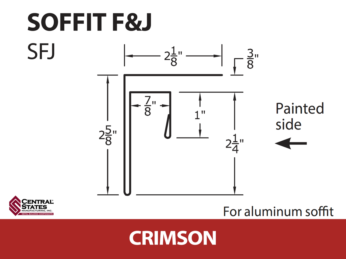 Soffit F&J Channel 10'2" - 29 ga.