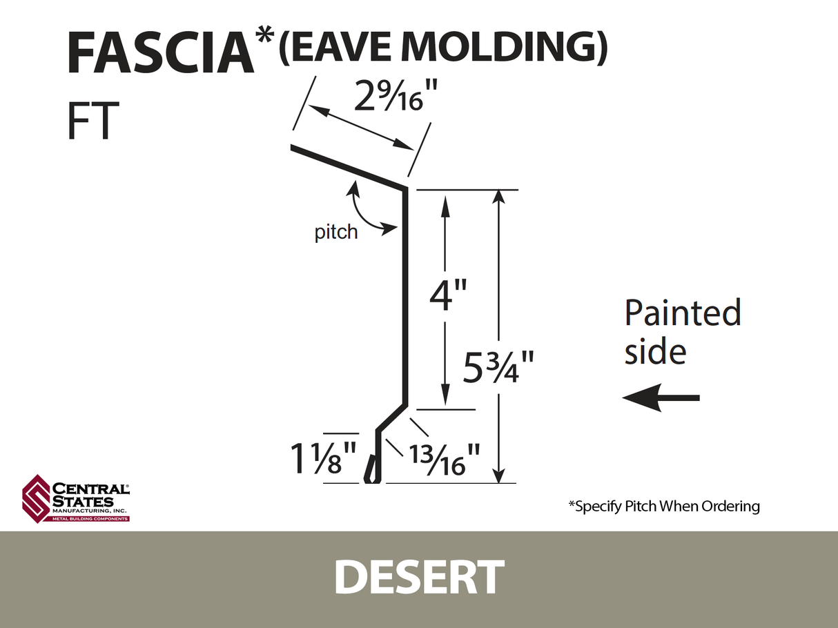 Eave Molding 10'2" - Fascia - 29 ga.