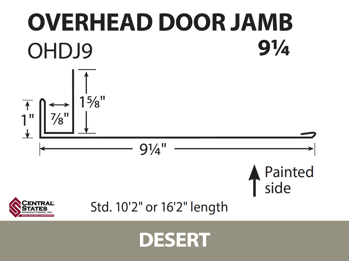 Overhead Door Trim (Various Lengths) - 29 ga.