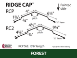 (Various Widths) 10'6" Ridge Cap - 29 ga.