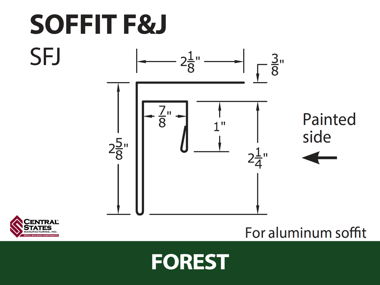 Soffit F&J Channel 10'2" - 29 ga.