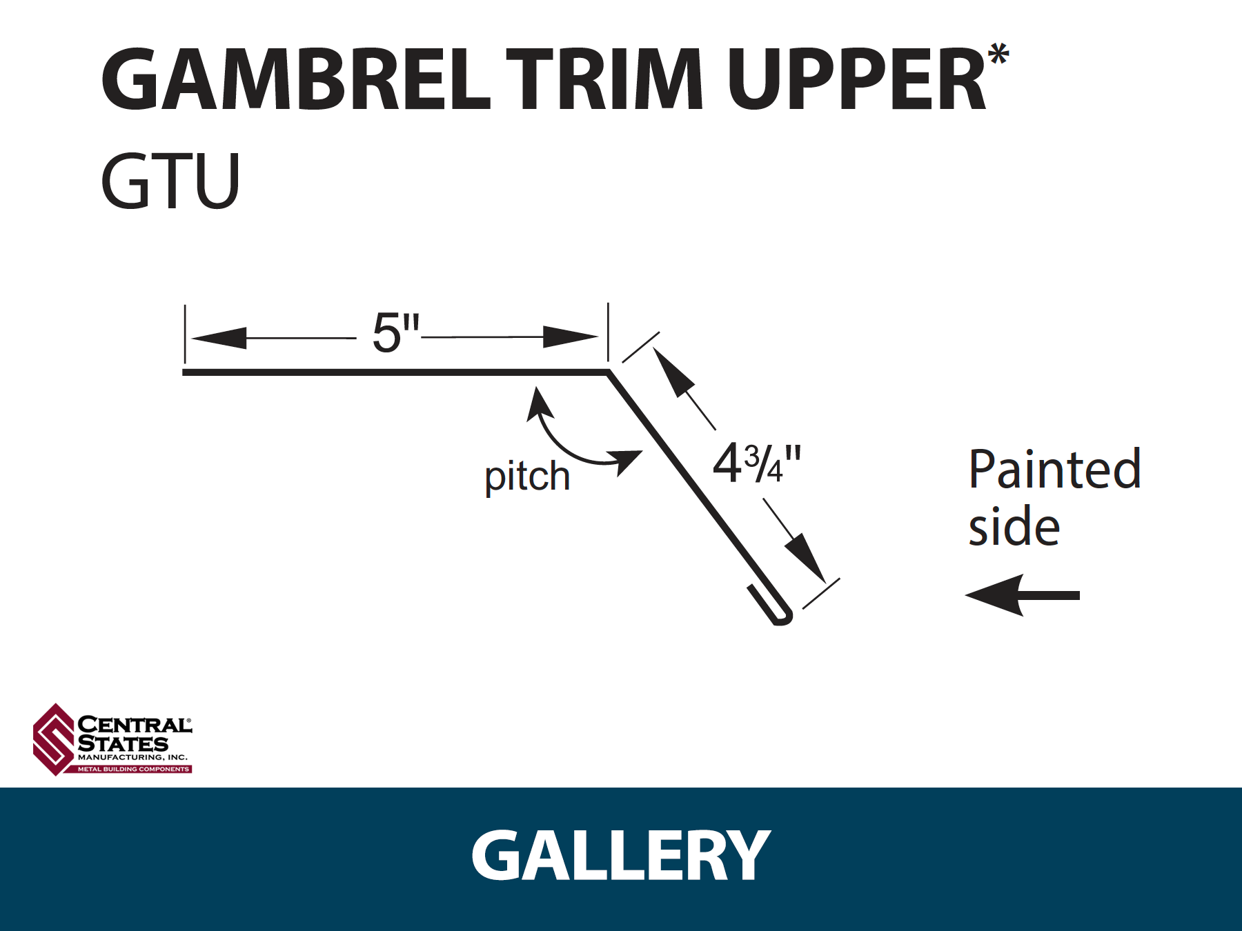 Gambrel Trim Upper - 29 ga.