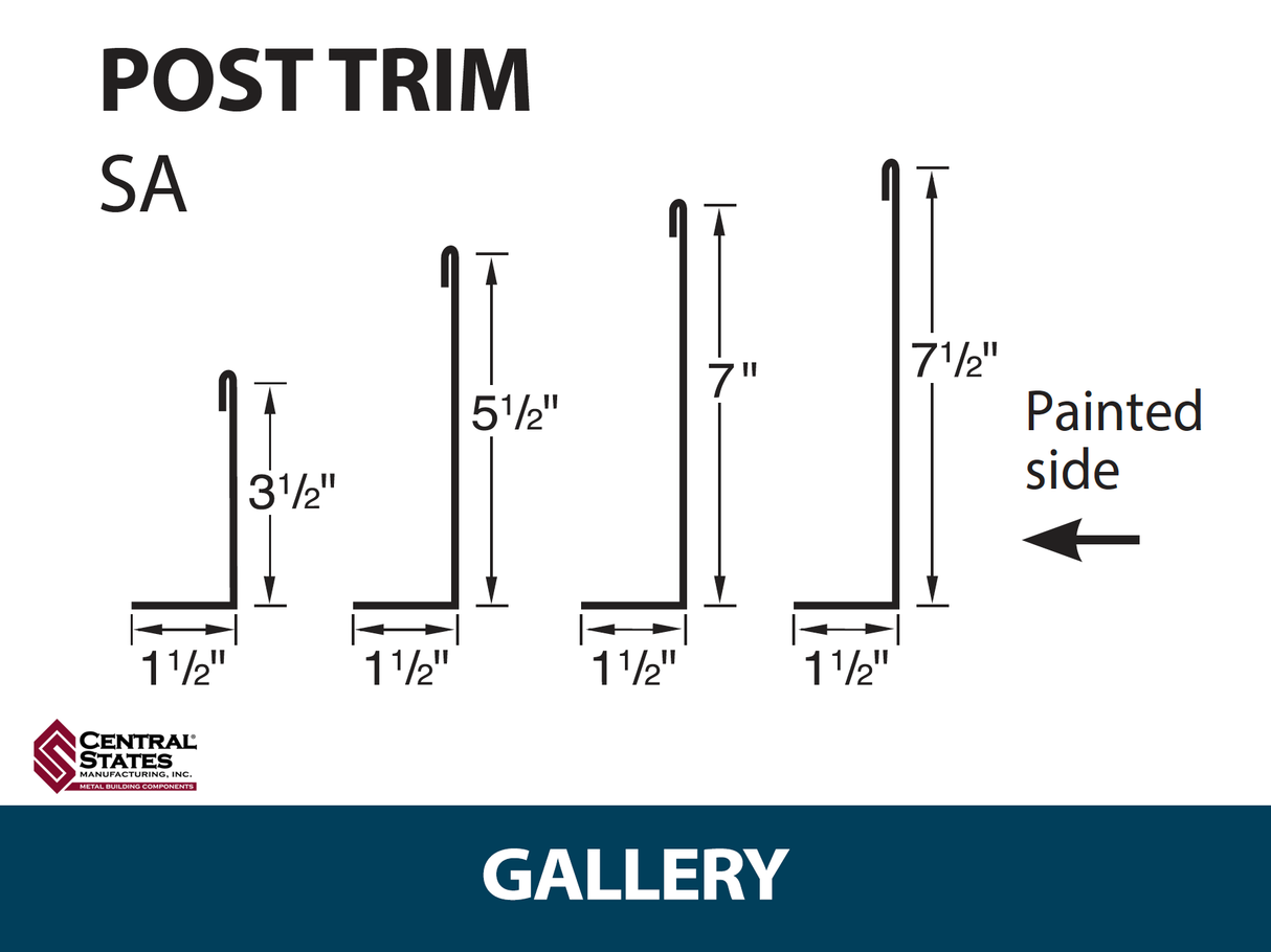 Post Trim 10'2" - 29 ga. (Various Widths)