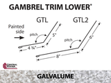 Gambrel Trim Lower - Transition Flashing 10'2" - 29 ga.