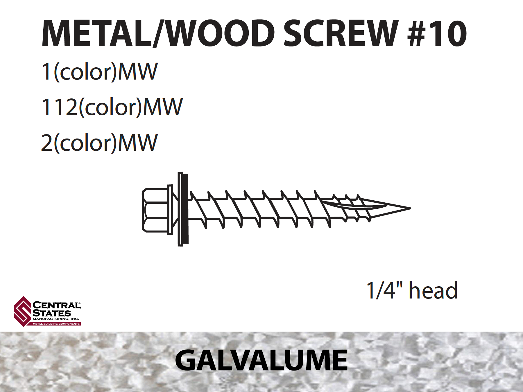 #10 Wood Screw - 1 inch, Various Colors (Bag - 250 qt)