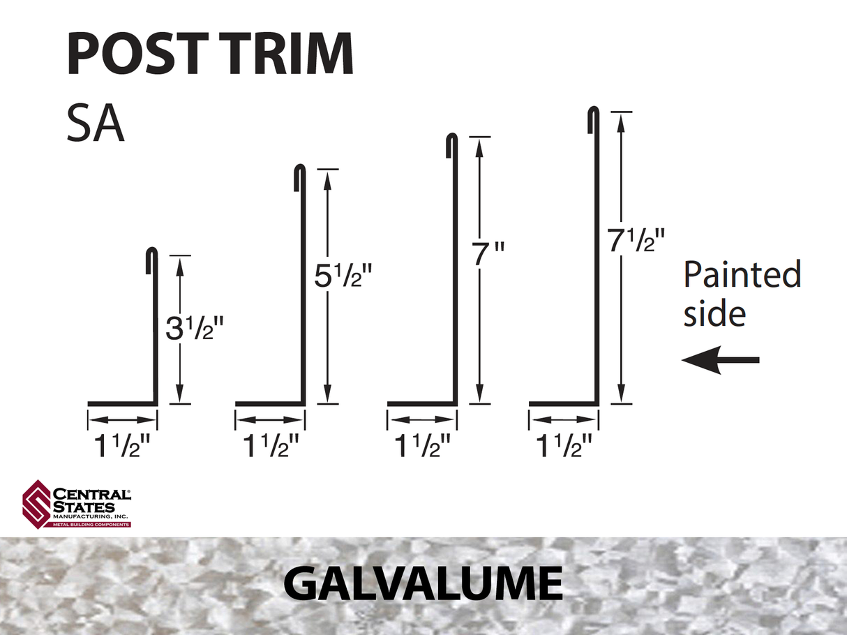 Post Trim 10'2" - 29 ga. (Various Widths)