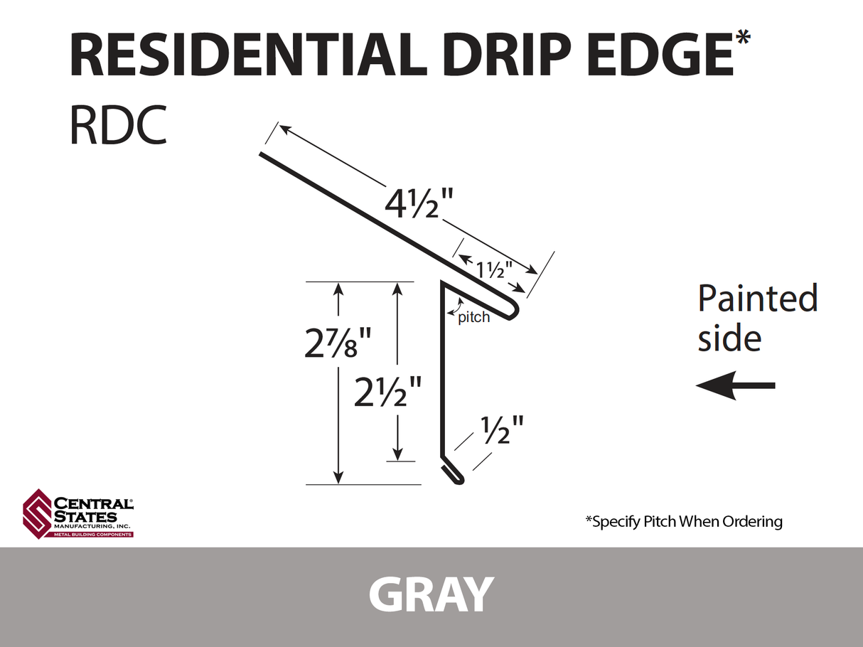 Residential Drip Edge 10'2" - 29 ga.