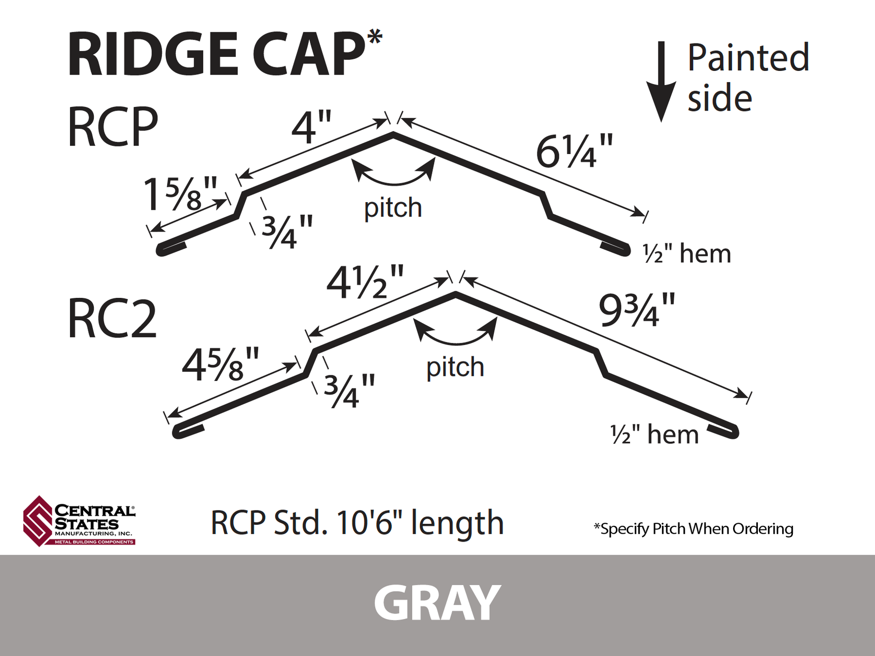 Ridge Cap (Various Widths)