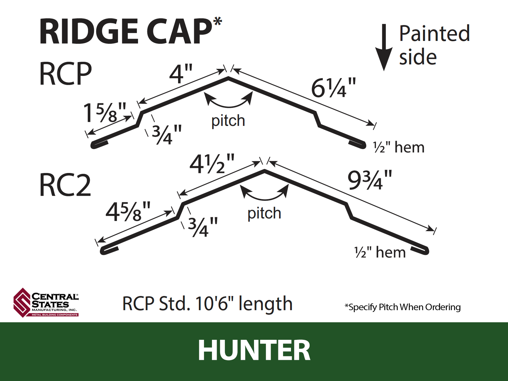 Ridge Cap (Various Widths)