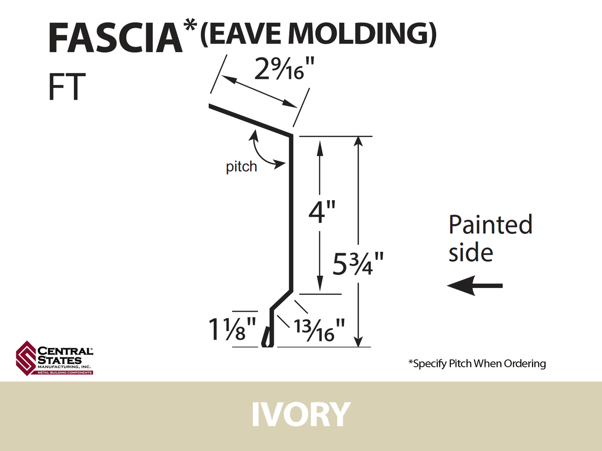 Eave Molding 10'2" - Fascia - 29 ga.