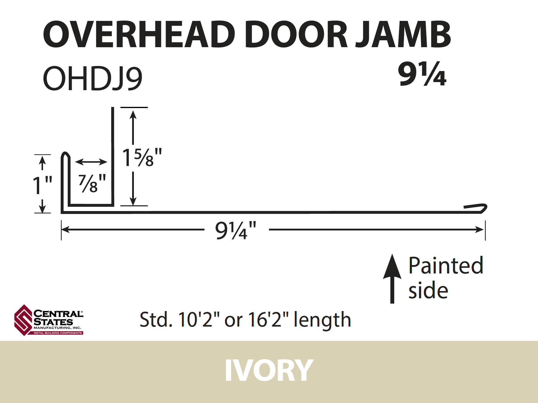 Overhead Door Trim (Various Lengths) - 29 ga.