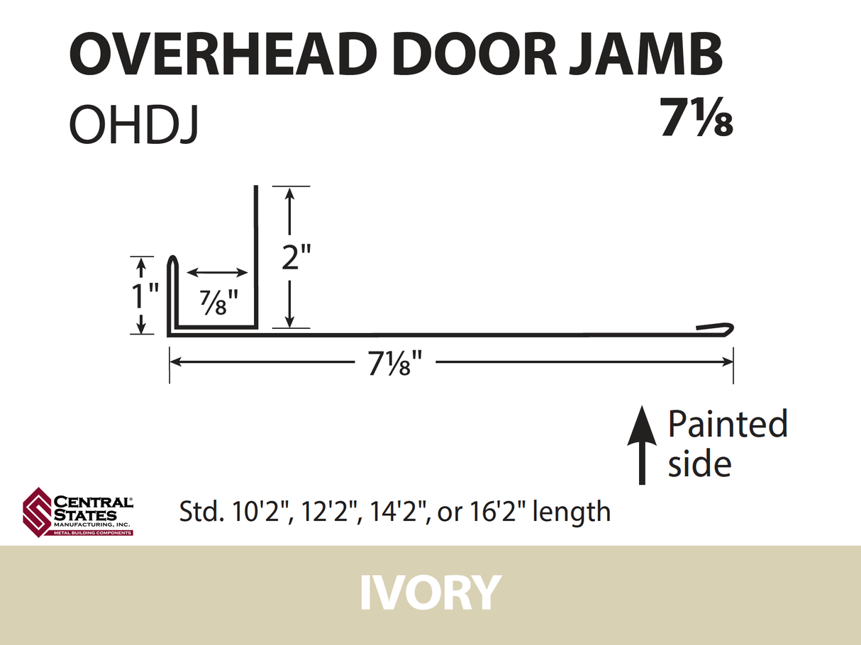 Overhead Door Trim (Various Lengths) - 29 ga.