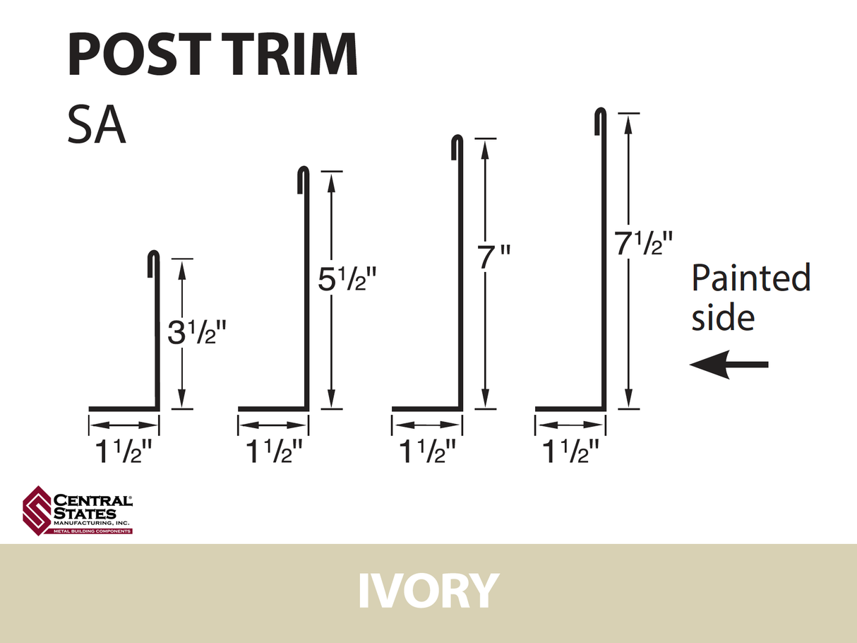 Post Trim 10'2" - 29 ga. (Various Widths)